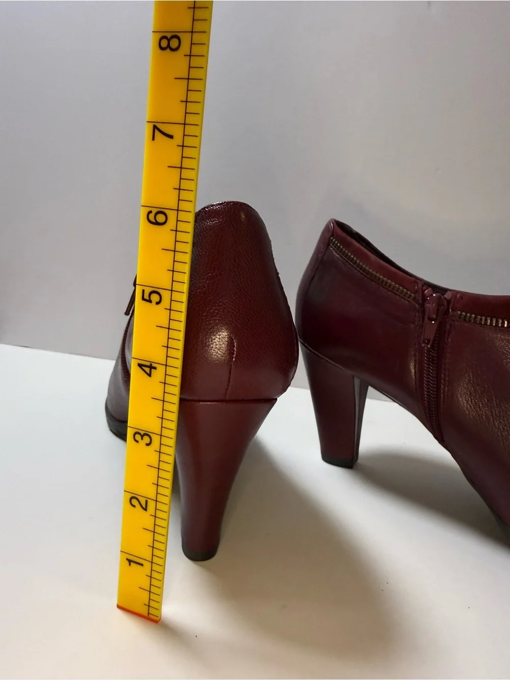 Anne Klein Wine Leather Ankle Booties